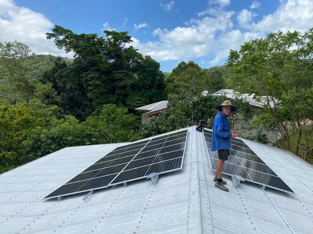 On site with the installation team — Sunnyville Solar