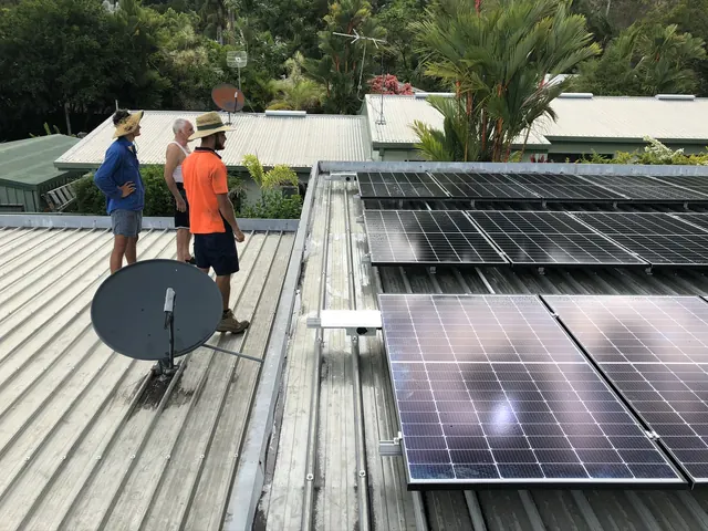 On site with the installation team — Sunnyville Solar