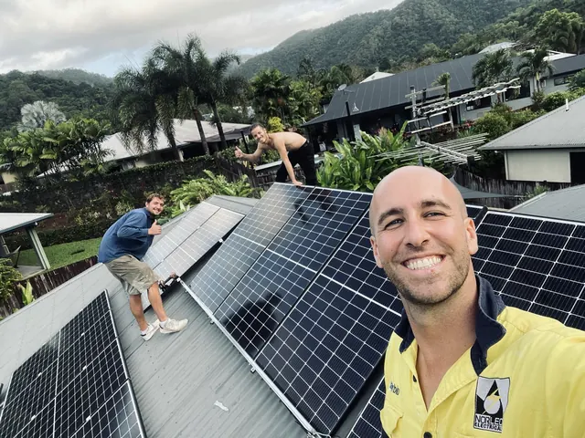 On site with the installation team — Sunnyville Solar