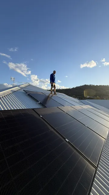 On site with the installation team — Sunnyville Solar